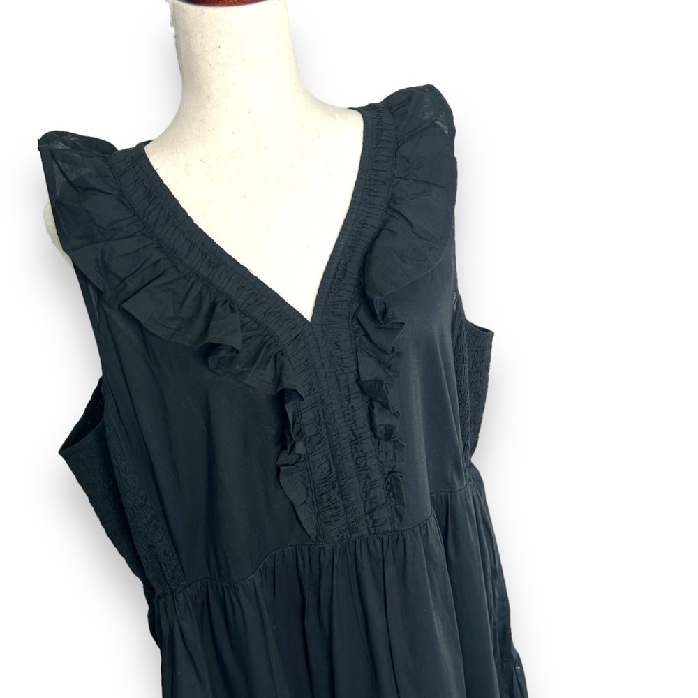NWT J. Crew V-Neck Smocked Midi Dress Plus Size 20 Ruffle Peasant Cotton NEW - Picture 5 of 10
